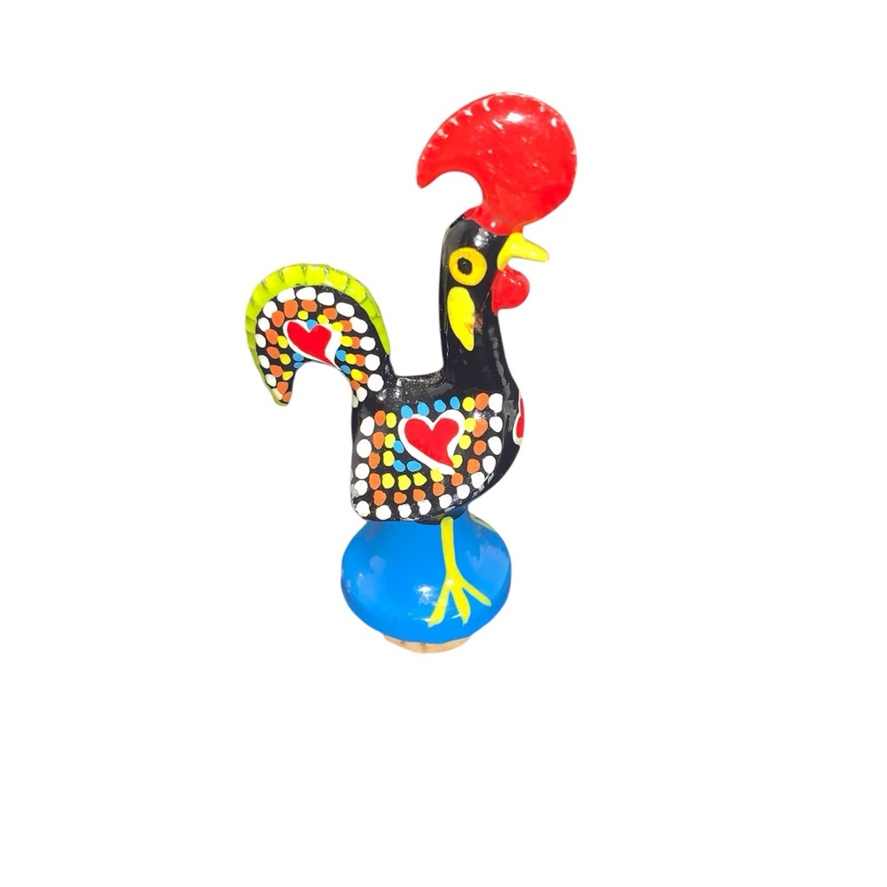 Vintage Wine Bottle Stopper Cork Portugal The Rooster of Barcelos 3.5” Metal